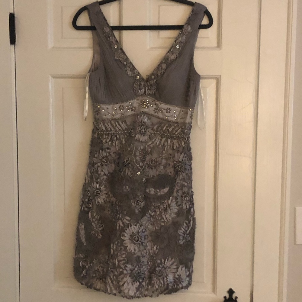 COPY - sue Wong size 4 silver dress